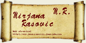 Mirjana Rašović vizit kartica